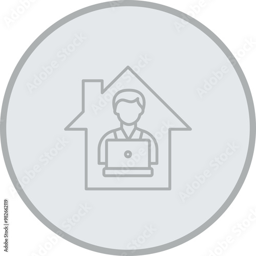 Work From Home Vector Icon Design