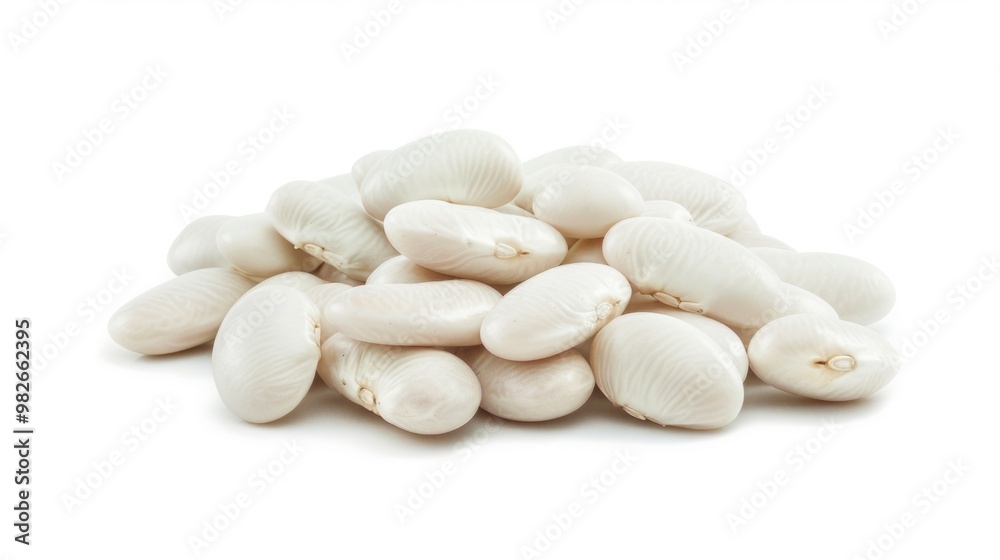 Fresh garlic cloves arranged in a pile on a white background Fresh garlic cloves arranged in a pile on a white background