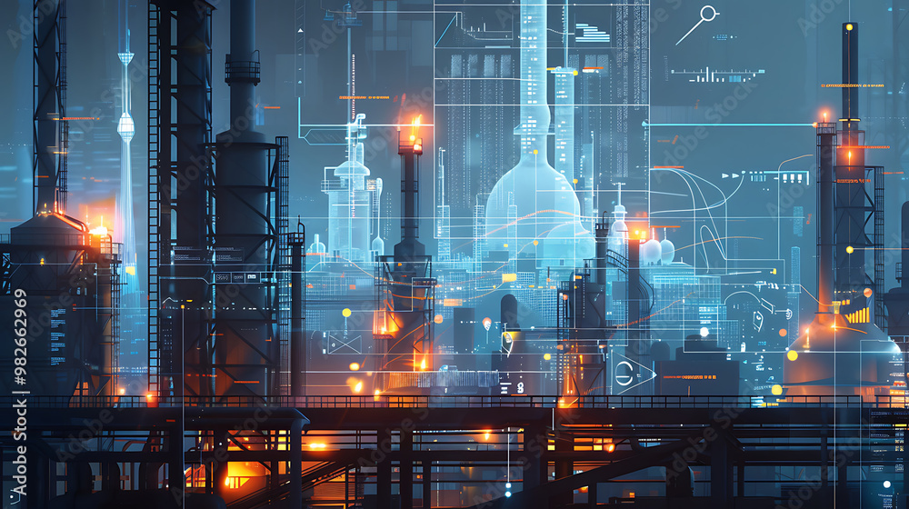 Obraz premium steampunk city