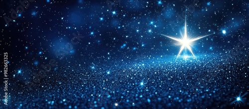 Sparkling Night Sky with Bright Star and Cosmic Dust
