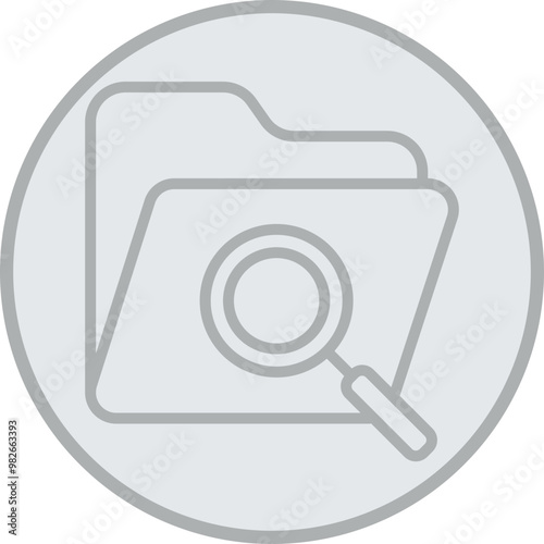 Folder Search Vector Icon Design