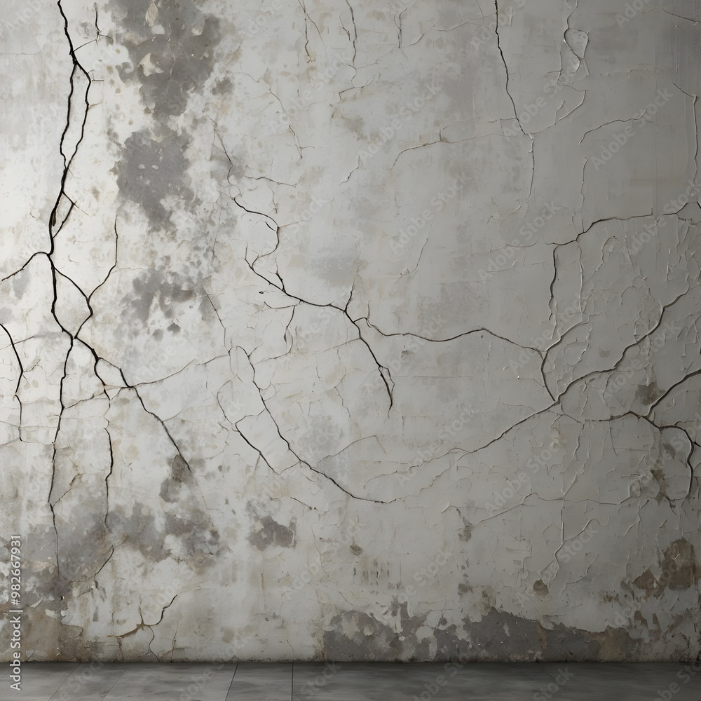 Fototapeta premium Cracked Peeling Paint on Old Concrete Wall