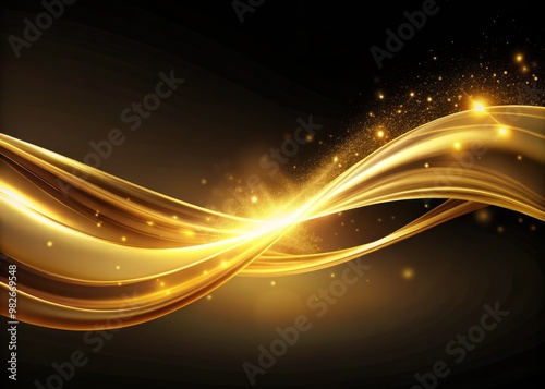 Elegant swoops of gleaming gold weave through a luminous atmosphere, where subtle shadows dance across the curves to create a mesmerizing visual flow photo