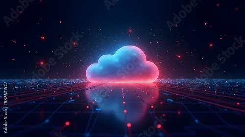 Glowing Cloud Computing Concept