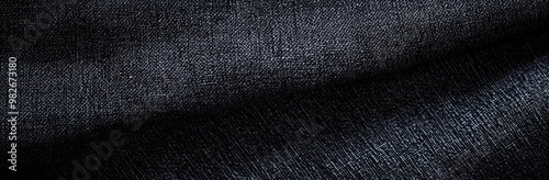 Black Fabric Texture: Close Up of Woven Material