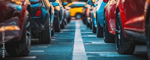 Parked Cars in a City Street - Urban Landscape Photography