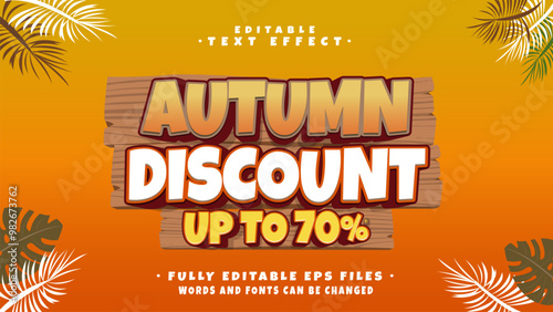 editable autumn discount text effect.typhography logo