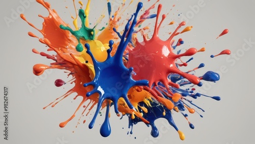 Vibrant Paint Splashes for Creative Designs photo