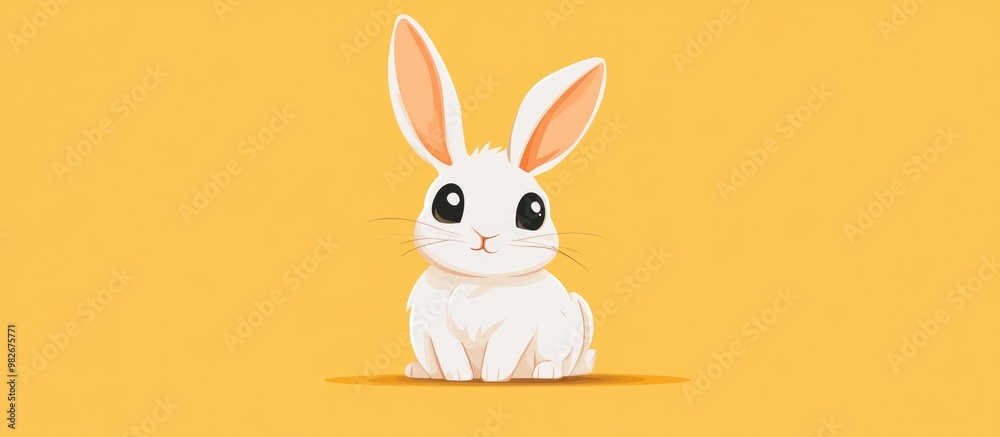 Cute flat color style cartoon rabbit illustration Cute flat color style cartoon rabbit illustration
