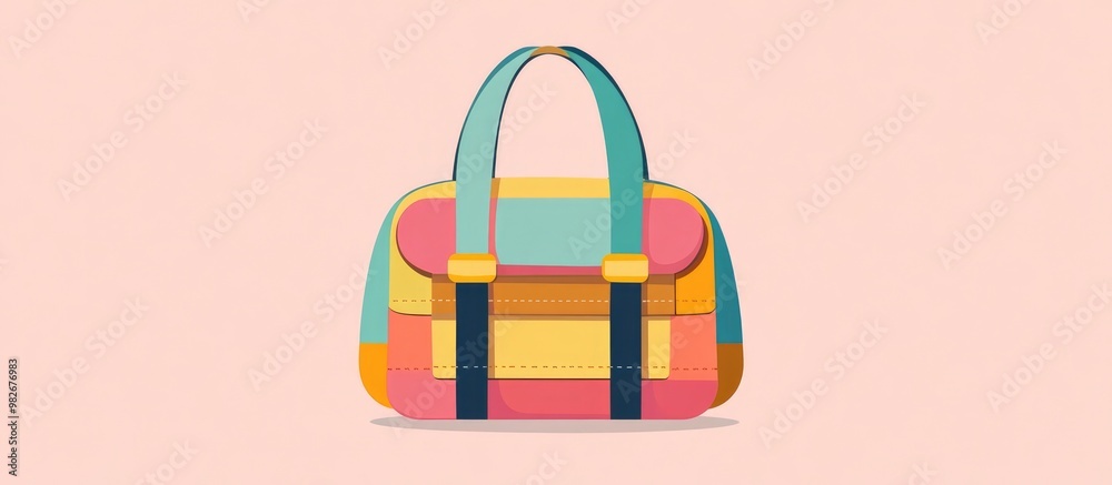 Flat color illustration of a bag Flat color illustration of a bag