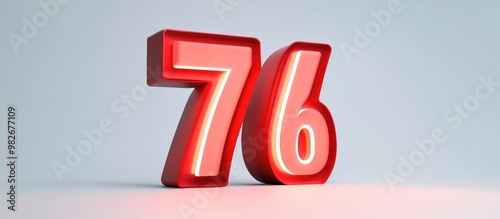 3D illustration of a red sign displaying 76 percent deceased set against a white background emphasizing the concept in a striking visual format photo