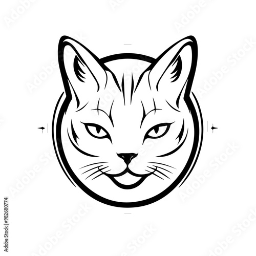 Elegant Cat Logo - Minimalist Feline Vector Design