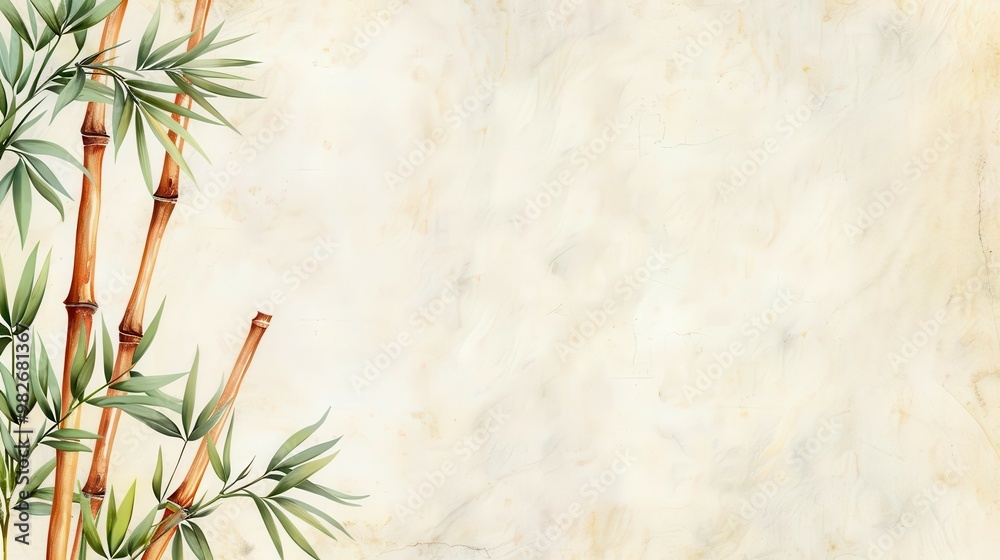 Bamboo leaves with soft textured background Bamboo leaves with soft textured background