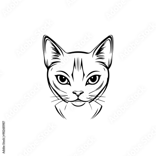 Elegant Cat Logo - Minimalist Feline Vector Design