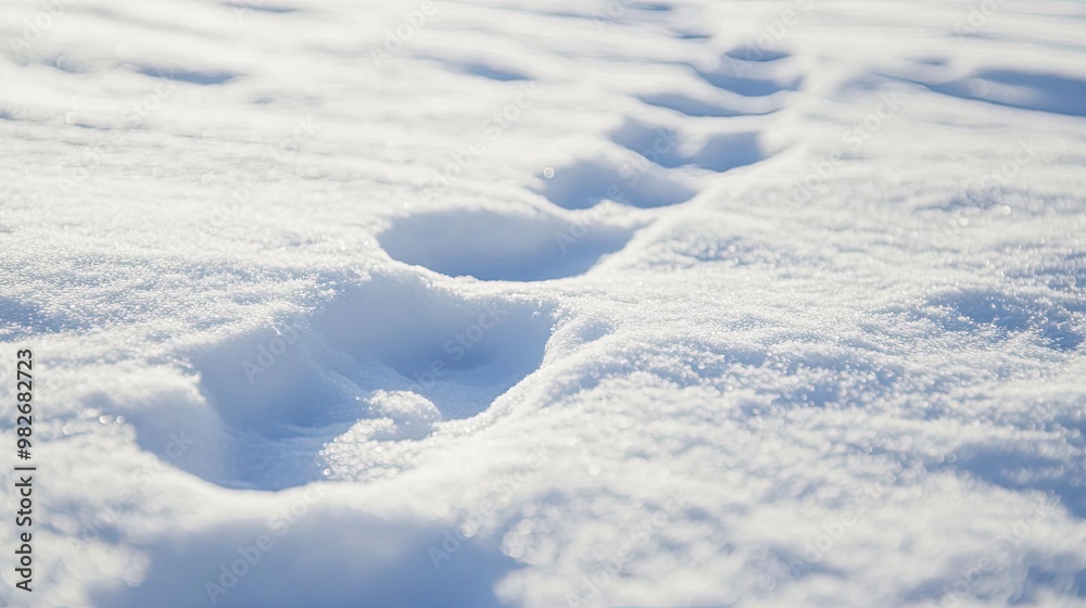 Fresh footprints in a blanket of snow, showcasing the beauty and tranquility of winter landscapes. Fresh footprints in a blanket of snow, showcasing the beauty and tranquility of winter landscapes.