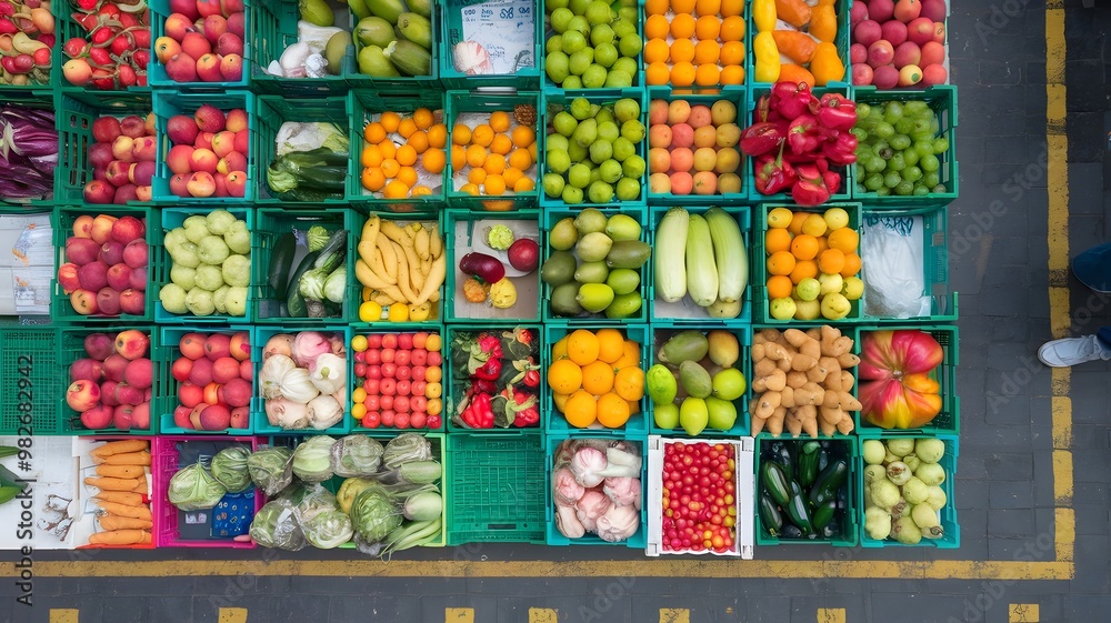 Fototapeta premium Fresh Produce Market Stall