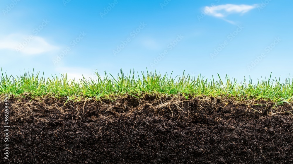 Green grass and soil Green grass and soil