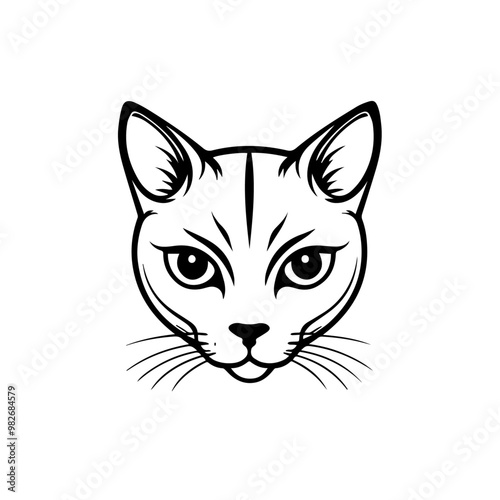 Elegant Cat Logo - Minimalist Feline Vector Design