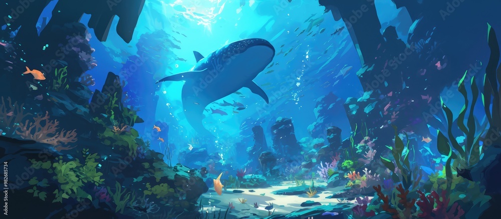 Obraz premium Underwater landscape artwork