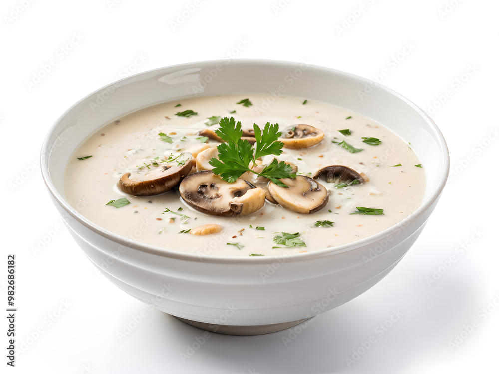 mushroom soup in white bowl isolated white background with clipping path, full hd
mushroom soup in white bowl isolated white background with clipping path, full hd