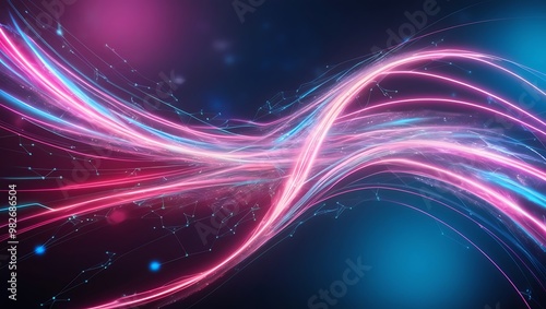 Modern technology circuit board texture background design. Waves flow. Quantum explosion technology