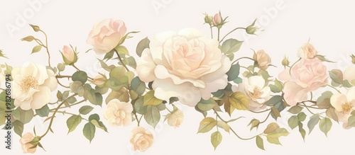 Wallpaper Mural Painting of Rose Flower Plant Torontodigital.ca