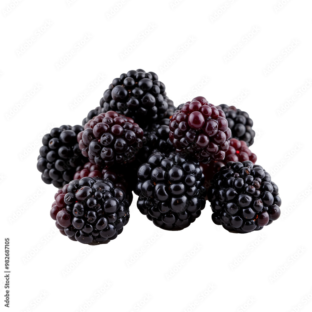 Fresh blackberries on transparent background Fresh blackberries on transparent background