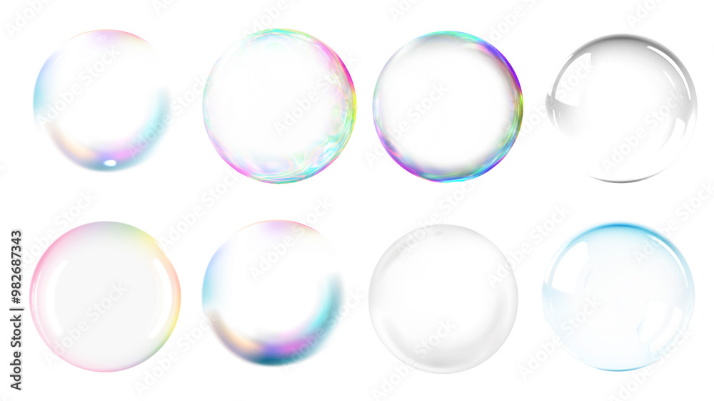 PNG bubble effect set, transparent background PNG bubble effect set, transparent background
