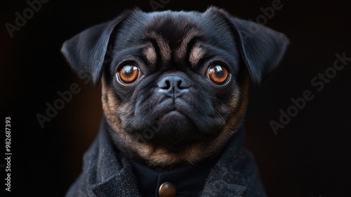 Portrait of a Pug in a Coat photo