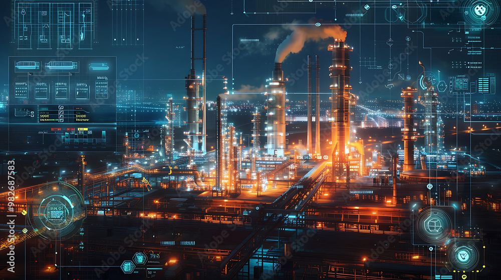 Fototapeta premium holographic factory