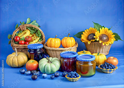 autumn still life with pumpkins photo