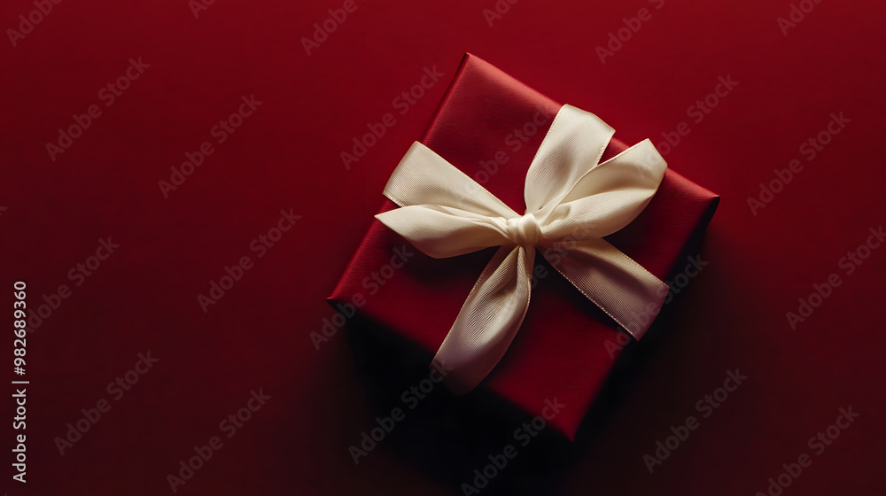 Birthday Present on a Deep Red Background Birthday Present on a Deep Red Background