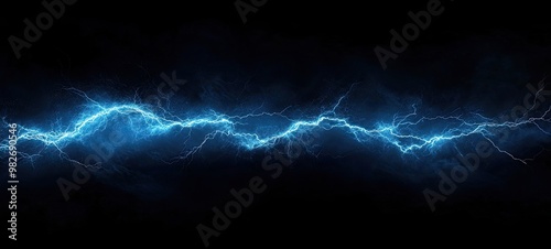 Abstract Blue Lightning Bolt on Dark Background