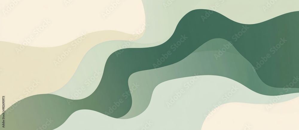 Fototapeta premium Abstract Green Wallpaper Background Illustration In Soft Pastel Tones