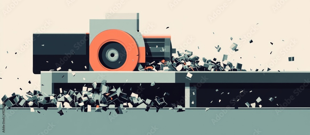 Obraz premium Metal Shavings From Industrial Machinery And Cutting Tool