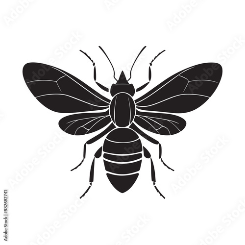 Insect silhouette set black color vector illustration