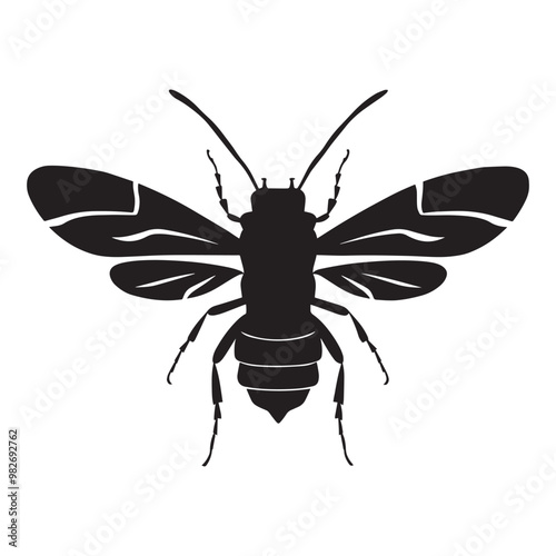 Insect silhouette set black color vector illustration