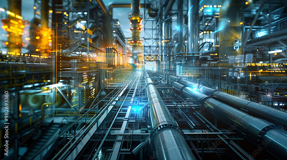 Fototapeta premium holographic future building