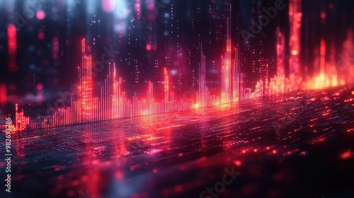 Digital Financial Chart Showing Business Profit Rise for Analysis and Presentation