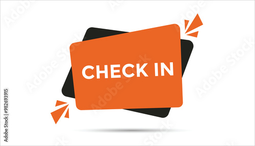 Check in button web banner templates. Vector Illustration 