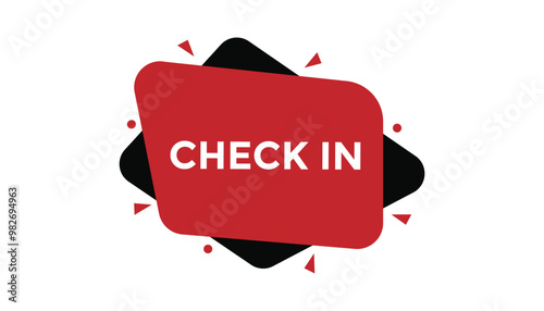 Check in button web banner templates. Vector Illustration 