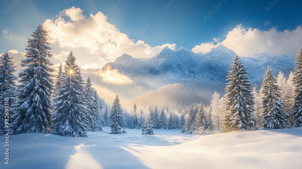 winter landscape mountains snow forest winter landscape mountains snow forest