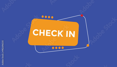 Check in button web banner templates. Vector Illustration 