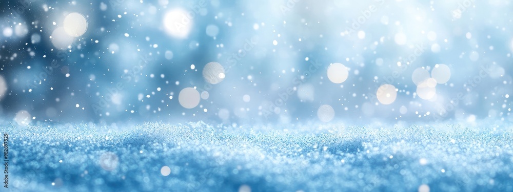 Sparkling Winter Wonderland: Blue Snow Background Sparkling Winter Wonderland: Blue Snow Background