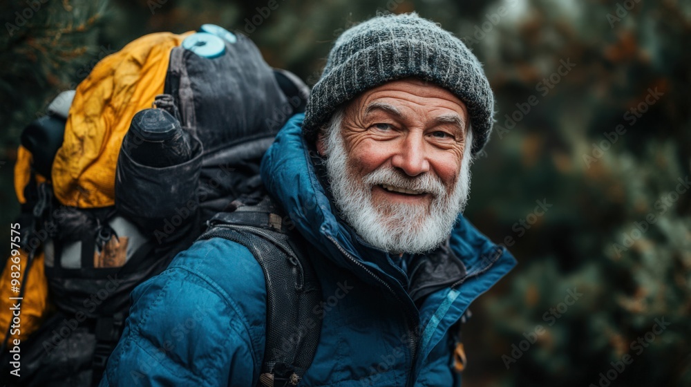 Older Man Enjoying a Nature Walk Older Man Enjoying a Nature Walk