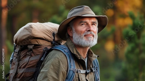 Portrait of Elderly Man on an Outdoor Journey