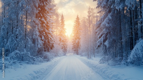 winter landscape mountains snow forest