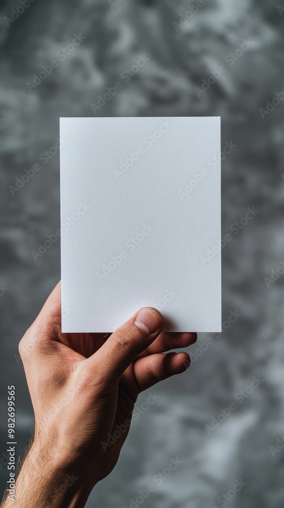 Blank White Flyer Held in Hand, Mockup
