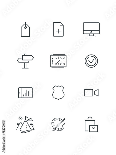 Finance editable stroke line icon set, set of icons for web design, vector illustration