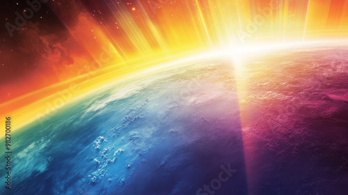 A vibrant depiction of Earth’s atmosphere,